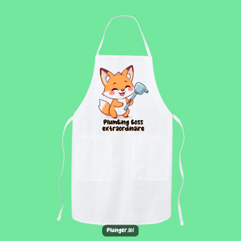 Funny Fox Plunger Apron: Playful Fox Kitchen Accessory, Practical Funny Gift for Cooks