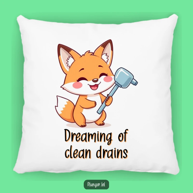 Funny Fox Plunger Pillow: Cozy Grinning Fox Cushion, Snug Funny Gift for Sofa Comfort