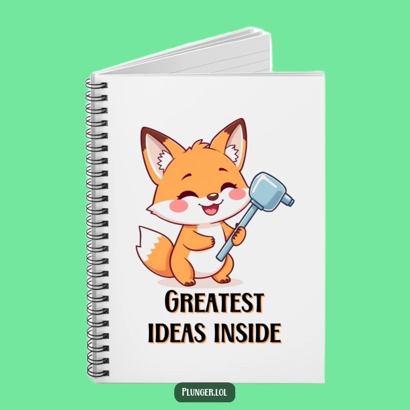 Funny Fox Plunger Notebook: Playful Fox Journal, Handy Funny Gift for Creative Minds